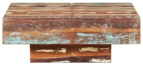 Mesa de centro 80x80x28 cm madeira recuperada maciça