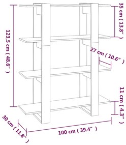 Estante/divisória 100x30x123,5 cm branco