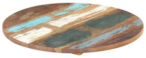 vidaXL Tampo de mesa redondo 50 cm 25-27 mm madeira recuperada maciça