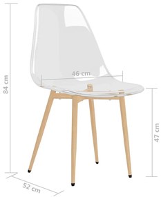 Cadeiras de jantar 6 pcs PET transparente
