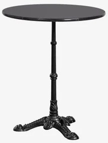 Mesa De Bar Redonda Ø60cm Em Pedra Natural Azteca Mármore Nero Marquina - Preto - Sklum