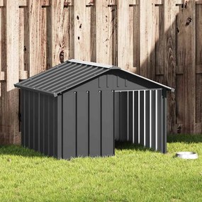 171540 vidaXL Casota para cães 116,5x103x81,5 cm aço galvanizado antracite