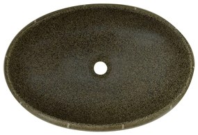 Lavatório de bancada oval 59x40x15 cm cerâmica multicor