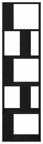 Estante vidaXL 5 andares Carvalho Preto 45x23,5x162,5 cm Madeira Engen