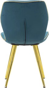CONJUNTO DE 2 CADEIRAS 46X58X77 CM AZUL-VERDE E DOURADO