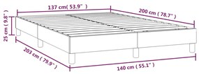 Estrutura de cama 140x200 cm tecido castanho-escuro