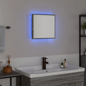 Espelho de Casa de Banho LED Cinza Sonoma 40x8.5x37 cm Madeira de Enge