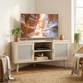 Móvel TV de Canto, 115 x 54,2 x 56,2 cm, Para Televisores até 65 Polegadas, Cor Carvalho