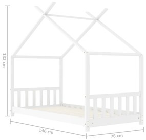 Estrutura de cama para crianças 70x140 cm pinho maciço branco