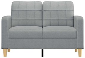 Sofá de 2 lugares em tecido 120 cm cinzento-claro