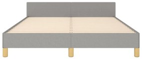 Estrutura de cama sem colchão 140x190 cm tecido cinzento-claro