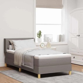 vidaXL Cama Box com Colchão Taupe, 80 x 200 cm, Têxtil