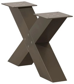 Pés para mesa de centro em formato de X, 2 peças, aço natural, 60x(30-