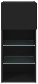 Móvel de TV com luzes LED 40,5x30x90 cm preto