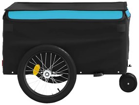 Reboque para bicicleta 30 kg ferro preto e azul