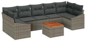 Conjunto de Sofá de Jardim 8 pcs Cinzeto 55 x 55 x 37 cm