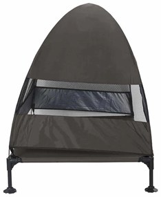 Cama Elevada para Cães com Toldo Removível Marrom XL Aço