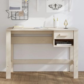vidaXL Secretária HAMAR 110x40x75 cm pinho maciço castanho-mel