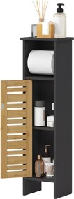 Móvel de casa de banho 21 L x 17 P x 78 A cm com suporte para papel higiénico, barra amovível, 3 níveis + saída para o papel, 78 cm de altura, bambu p