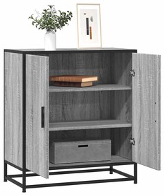 vidaXL Aparador 68x35x76 cm deriv. de madeira/metal cinzento sonoma