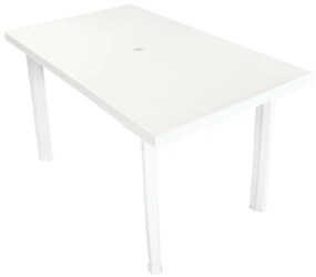 Mesa de jardim 126x76x72 cm plástico branco