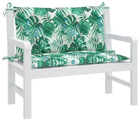Almofadões banco jardim 2 pcs 100x50x7 cm oxford padrão folhas