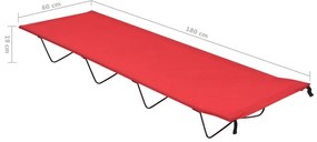 Cama de campismo 180x60x19 cm tecido oxford e aço vermelho