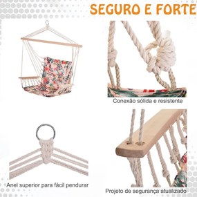 Poltrona Suspensa com Estampado Floral - Design Hippie