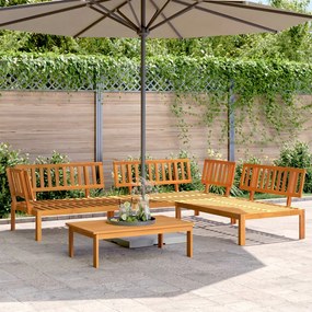 vidaXL 4 pcs conjunto de móveis de paletes p/ jardim acácia maciça
