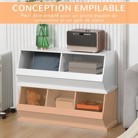 Móvel com 2 compartimentos e caixas de arrumação em MDF - dim. 90 x 36 x 35 cm - branco