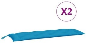 Almofadões banco jardim 2 pcs tecido oxford azul-claro