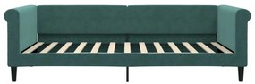 Sofá-cama 100x200 cm veludo verde-escuro