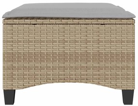Bancos de jardim com almofadas 2 unid 55x55x36 cm vime PE bege