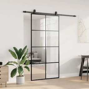 Porta desliz. c/ conj. ferragens 102,5x205cm vidro ESG preto