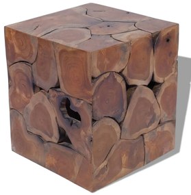 243472 vidaXL Banco em madeira de teca maciça 40x40x45 cm