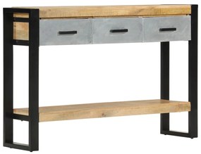 Mesa consola 110x30x76 cm madeira de mangueira áspera maciça