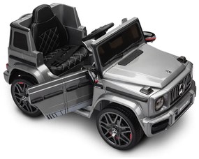 Carro elétrico para crianças 12V Mercedes G63 pneus de borracha, banco de couro Cinzento