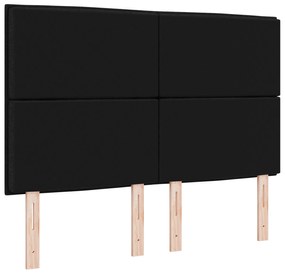 Cabeceira Design de Linhas Preto 160 cm Tecido
