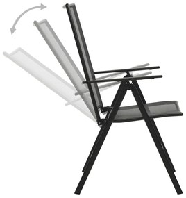 Cadeiras em rede dobráveis 4 pcs aço antracite