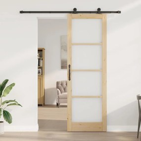 Porta Deslizante vidaXL com Ferragens 'ORKDAL'Madeira Maciça e Vidro