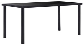 9 pcs conjunto de jantar couro artificial preto