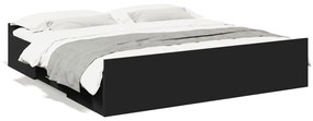 vidaXL Estrutura de cama c/ gavetas 200x200 cm derivados madeira preto