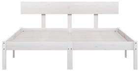 Estrutura cama pequena casal UK 120x190 cm pinho maciço branco