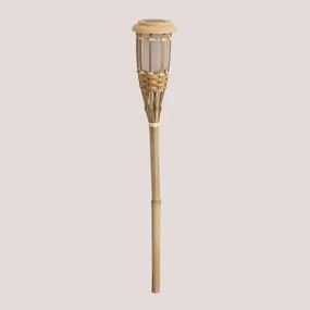 Tocha Led Solar Para Exterior Em Bambu Tasya ↑55 Cm - Sklum
