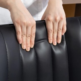 Conjunto de 2 Bancos de Bar Giratórios com Encosto Curvado e Apoio para os Pés Estofados em PU 47x54,5x97,5 cm Preto