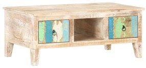 Mesa de centro 100x55x40 cm madeira de acácia áspera