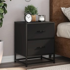 vidaXL Mesa de cabeceira 40x31x50 cm derivados de madeira preto