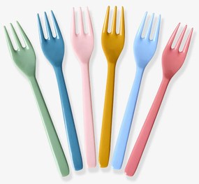 Conjunto de 6 ALL YOU NEED IS LOVE AND... COLORS garfos de bolo de melamina rice multicolor