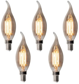 Conjunto de 5 lâmpadas LED E14 reguláveis BXS35 Smoke 4W 300 lm 2200K