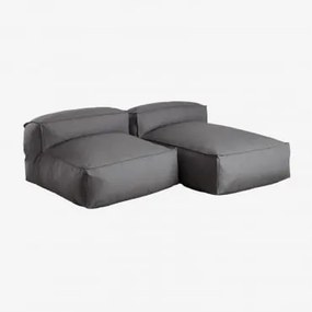 Sofá Modular Chaise Longue De 2 Peças Para Jardim Dojans Cinza Granito - Sklum
